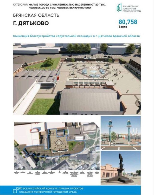 Во Всероссийском конкурсе лучших проектов создания комфортной городской среды победили Клинцы и Дятьково