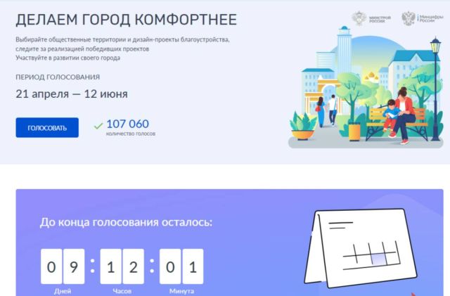 В Брянской области более 107 тысяч жителей  присоединились к голосованию за объекты благоустройства