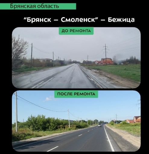 Проведен ремонт автодороги «Брянск – Смоленск» – Бежица.